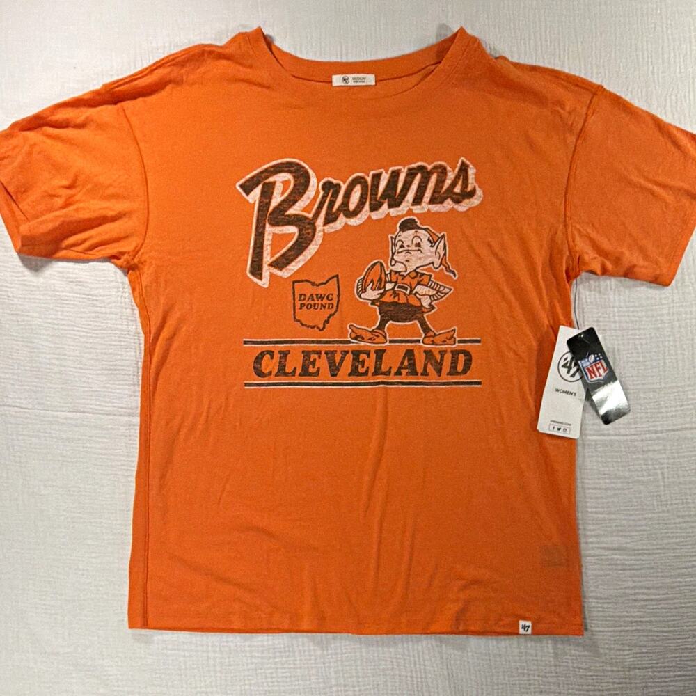 ‘47 Cleveland Browns NFL Orange T-Shirt Shirt Women’s Size M Licensed